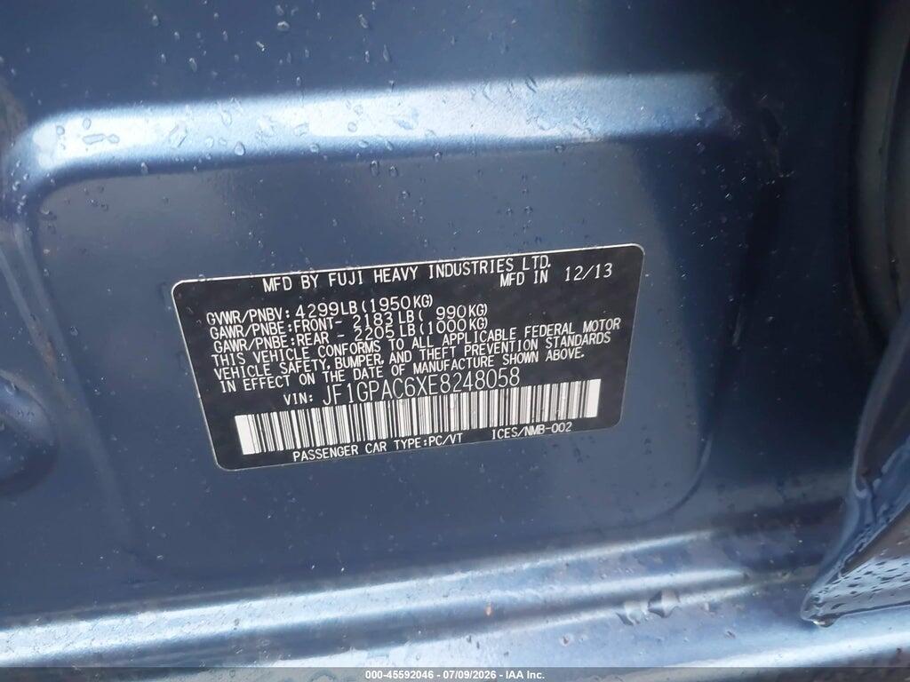 JF1GPAC6XE8248058 2014 SUBARU IMPREZA photo no. 9