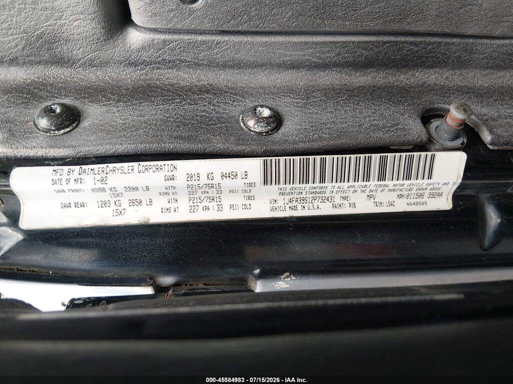 1J4FA39S12P732431 2002 JEEP WRANGLER photo no. 9