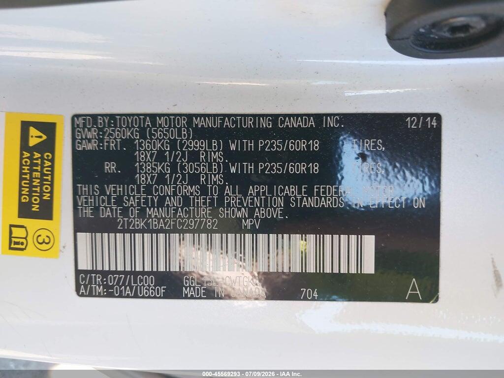 2T2BK1BA2FC297782 2015 LEXUS RX 350 photo no. 9