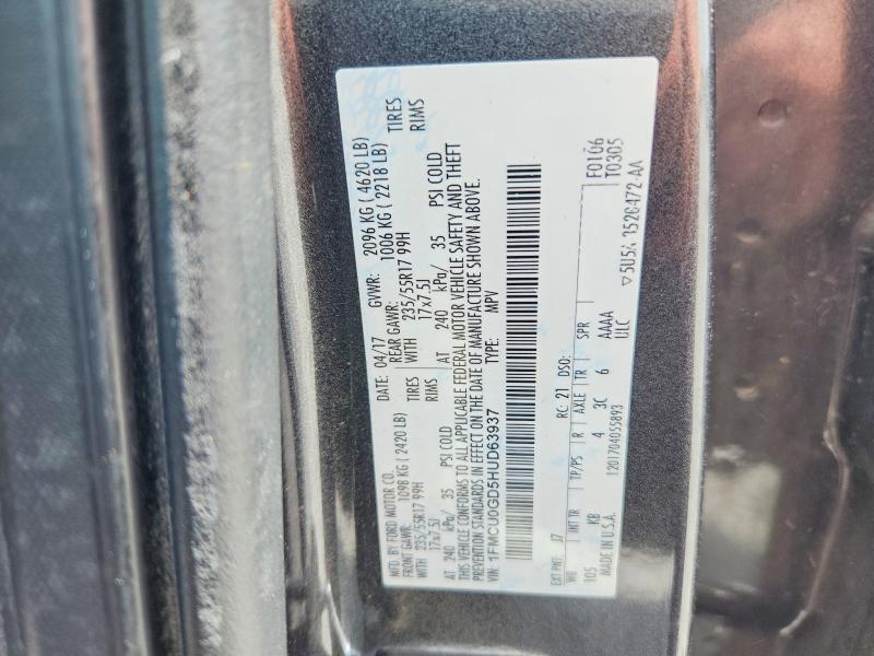 1FMCU0GD5HUD63937 2017 FORD ESCAPE photo no. 12