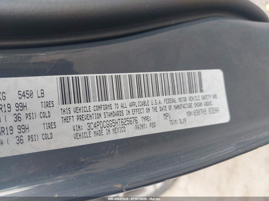 3C4PDCGG5HT625676 2017 DODGE JOURNEY photo no. 9