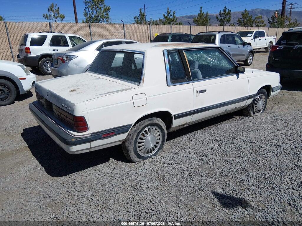 3B3BD31K9HT701893 1987 DODGE ARIES photo no. 4