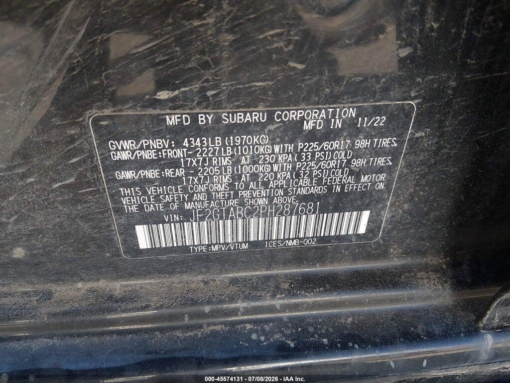 JF2GTABC2PH287681 2023 SUBARU CROSSTREK photo no. 9