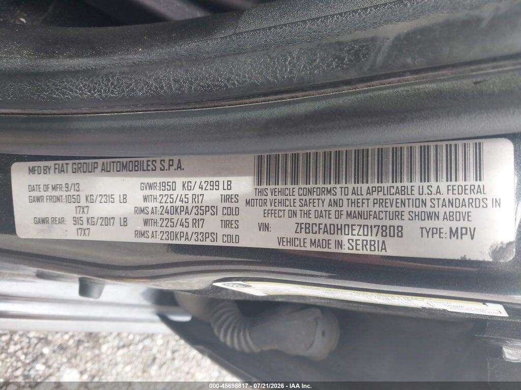 ZFBCFADH0EZ017808 2014 FIAT 500L photo no. 9