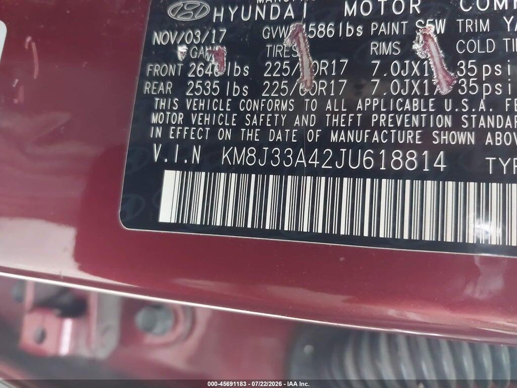 KM8J33A42JU618814 2018 HYUNDAI TUCSON photo no. 9