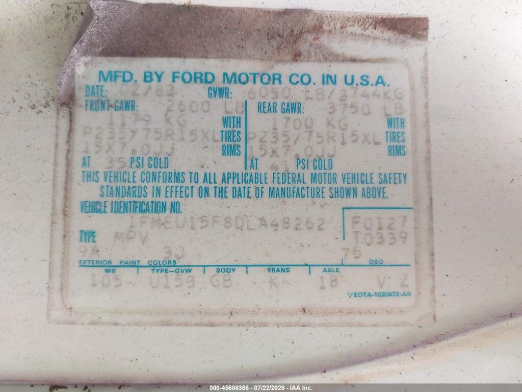 1FMEU15F8DLA48262 1983 FORD BRONCO photo no. 9