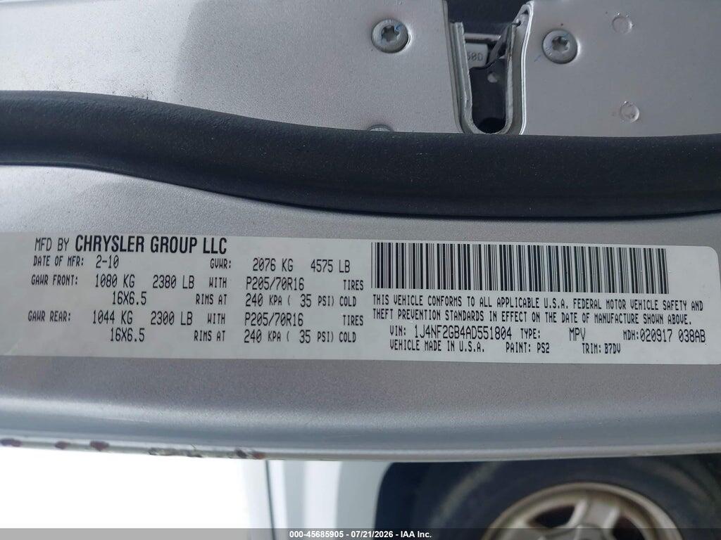 1J4NF2GB4AD551804 2010 JEEP PATRIOT photo no. 9
