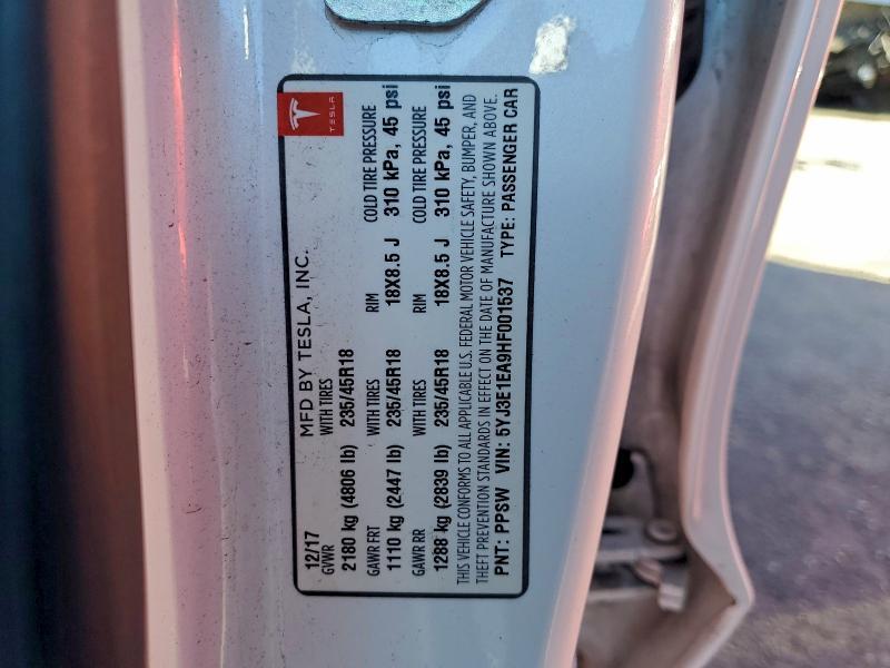 5YJ3E1EA9HF001537 2017 TESLA MODEL 3 photo no. 12