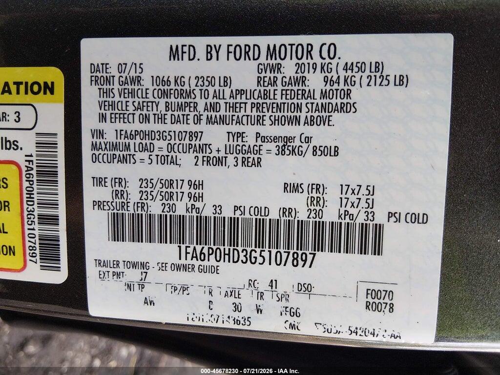 1FA6P0HD3G5107897 2016 FORD FUSION photo no. 9
