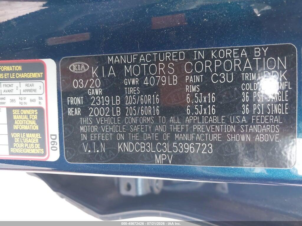 KNDCB3LC3L5396723 2020 KIA NIRO photo no. 9