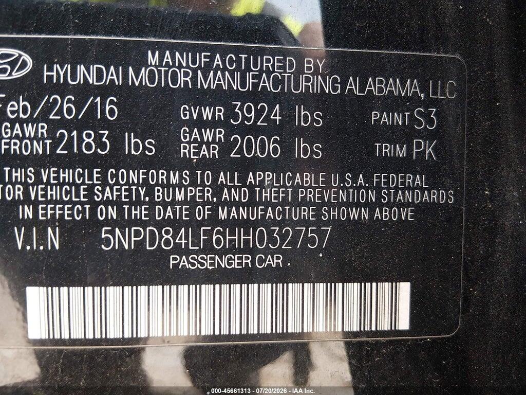 5NPD84LF6HH032757 2017 HYUNDAI ELANTRA photo no. 9