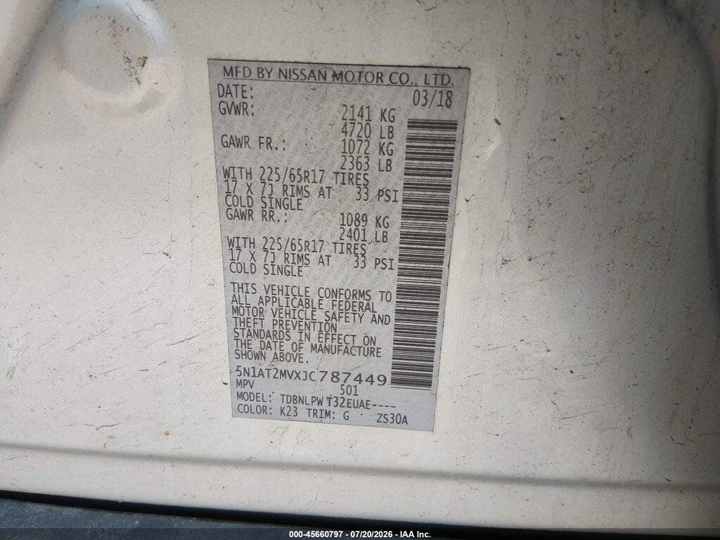 5N1AT2MVXJC787449 2018 NISSAN ROGUE photo no. 9