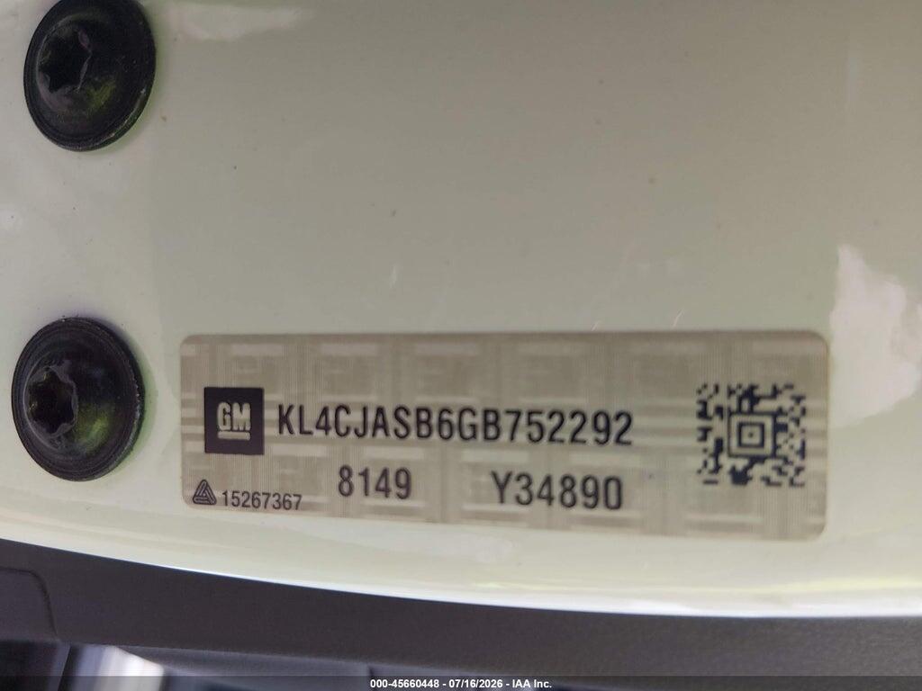 KL4CJASB6GB752292 2016 BUICK ENCORE photo no. 9