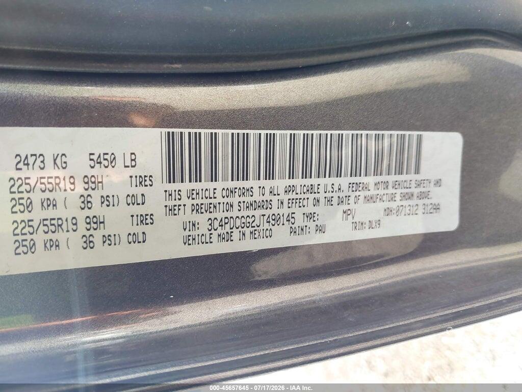 3C4PDCGG2JT490145 2018 DODGE JOURNEY photo no. 9