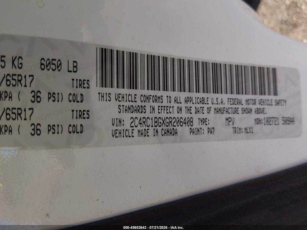 2C4RC1BGXGR206408 2016 CHRYSLER TOWN & COUNTRY photo no. 9