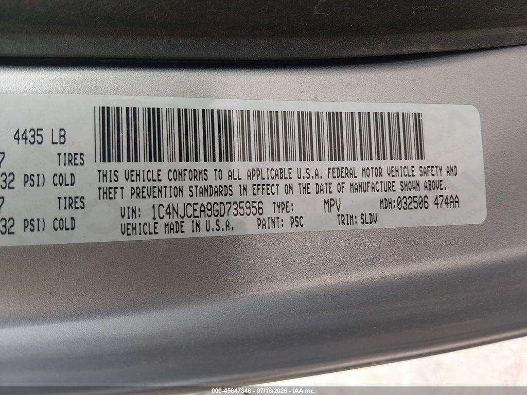 1C4NJCEA9GD735956 2016 JEEP COMPASS photo no. 9