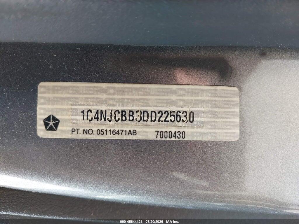 1C4NJCBB3DD225630 2013 JEEP COMPASS photo no. 9
