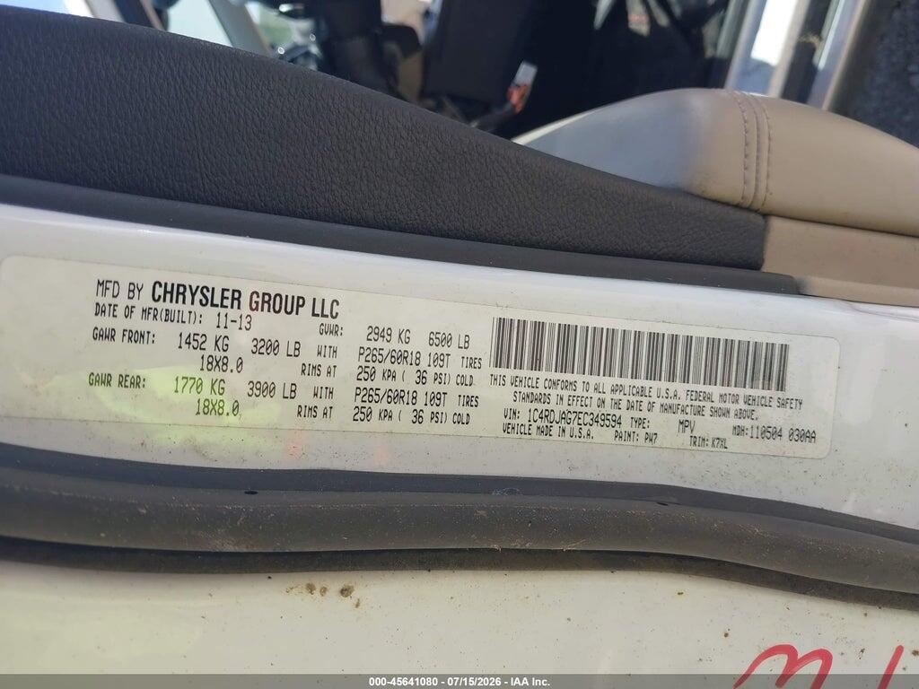 1C4RDJAG7EC349594 2014 DODGE DURANGO photo no. 9