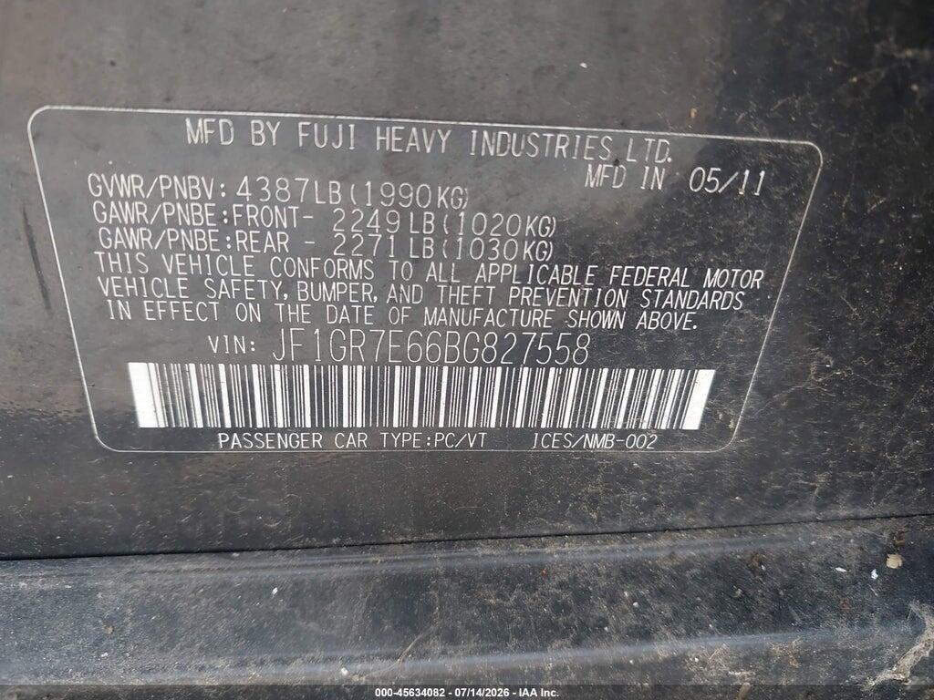 JF1GR7E66BG827558 2011 SUBARU IMPREZA photo no. 9
