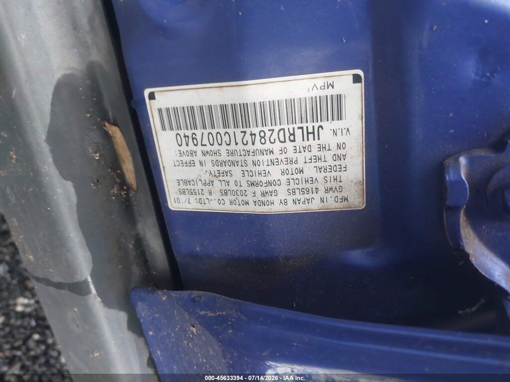 JHLRD28421C007940 2001 HONDA CR-V photo no. 9