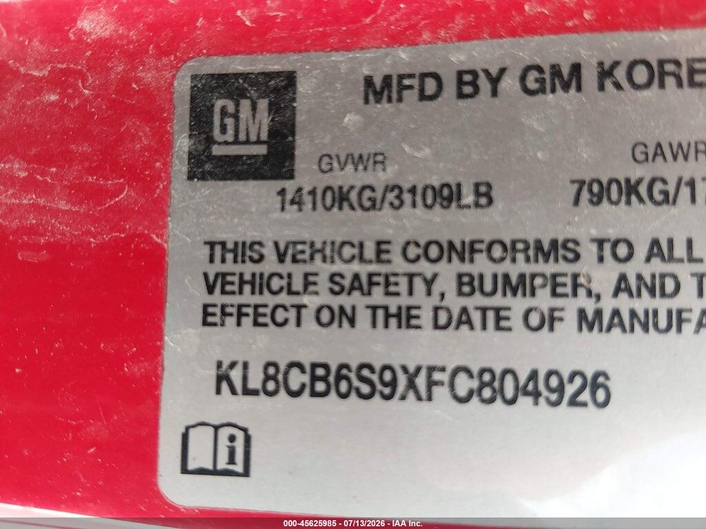 KL8CB6S9XFC804926 2015 CHEVROLET SPARK photo no. 9