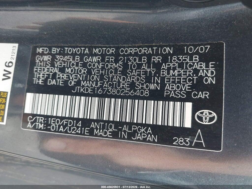 JTKDE167380256408 2008 SCION TC photo no. 9