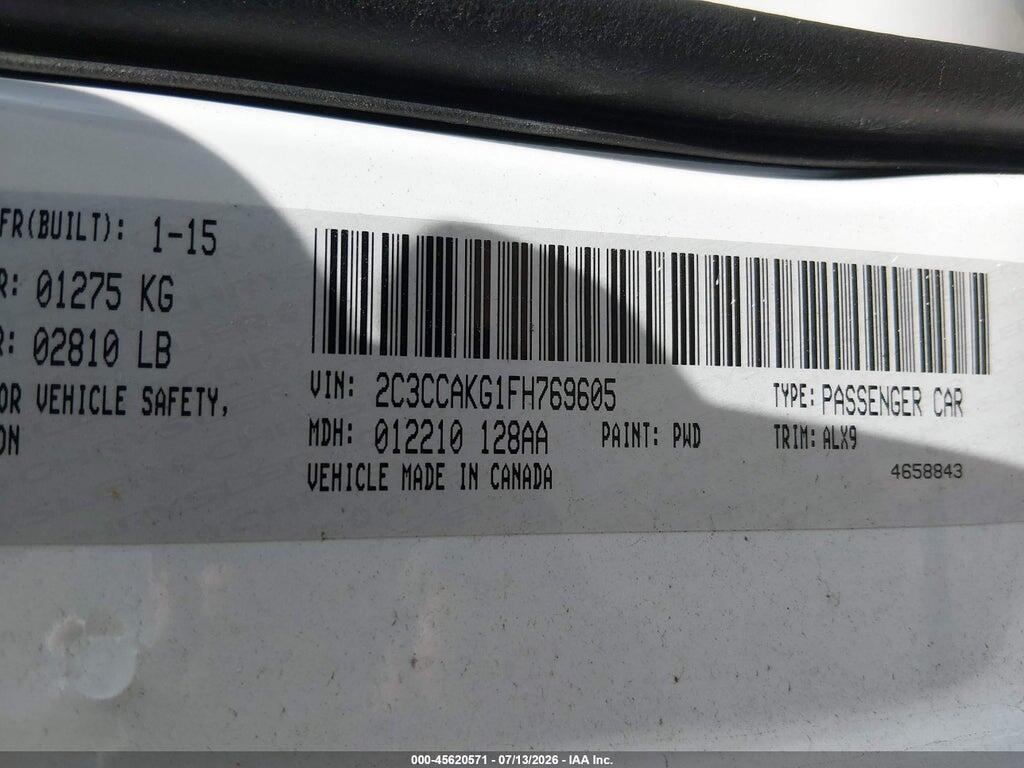 2C3CCAKG1FH769605 2015 CHRYSLER 300C photo no. 9