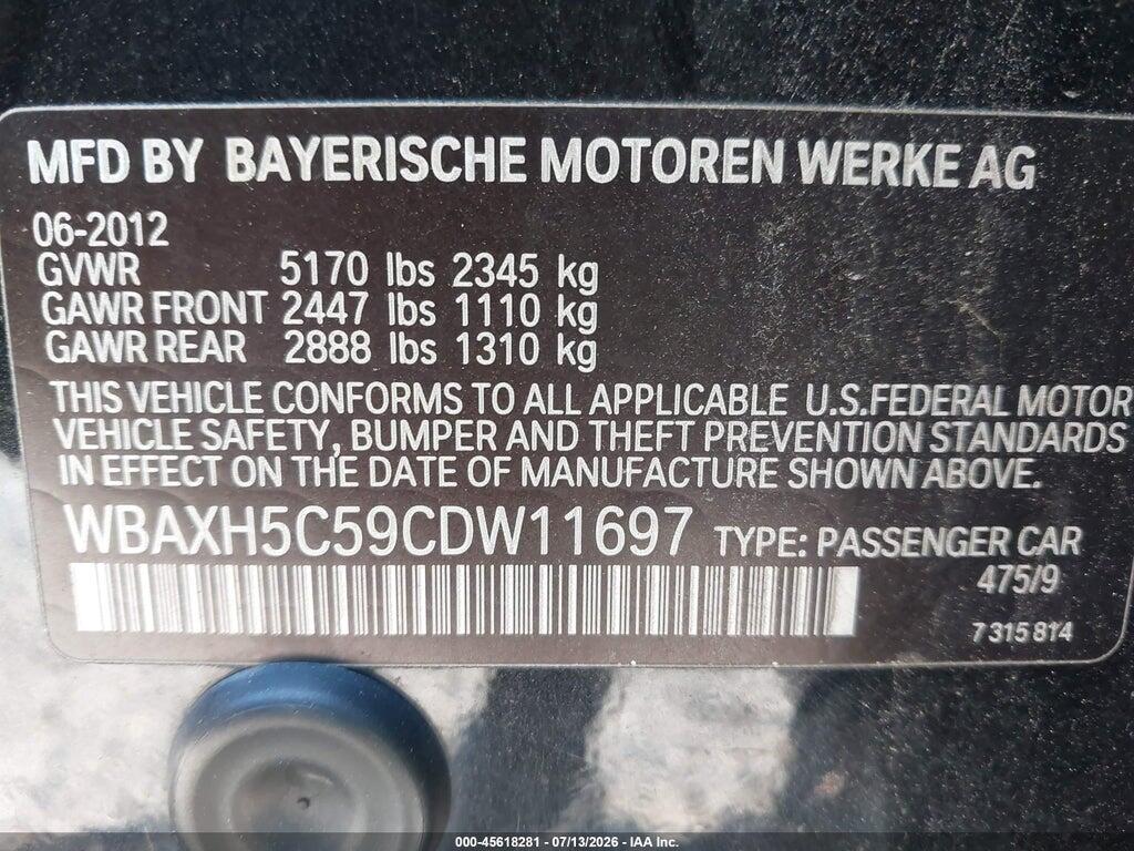 WBAXH5C59CDW11697 2012 BMW 528I photo no. 9