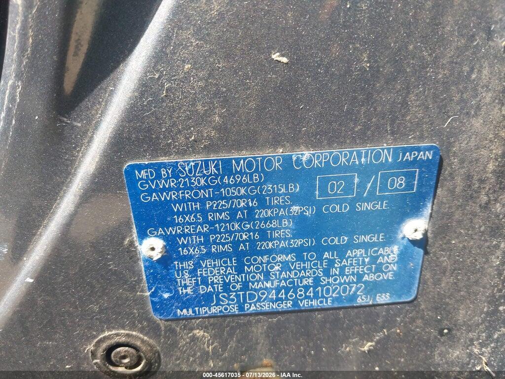 JS3TD944684102072 2008 SUZUKI GRAND VITARA photo no. 9