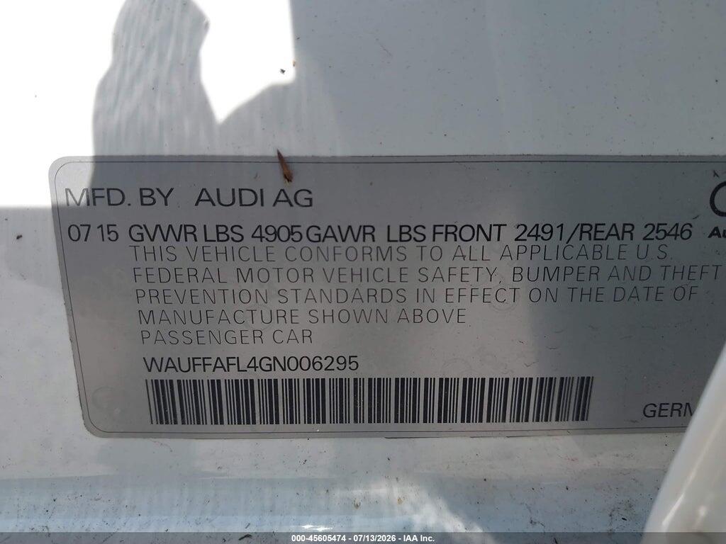 WAUFFAFL4GN006295 2016 AUDI A4 photo no. 9