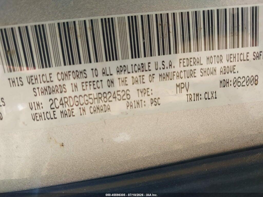 2C4RDGCG5HR824526 2017 DODGE GRAND CARAVAN photo no. 9