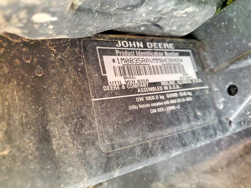 1M0835RAVMM043048 2021 JOHN DEERE XUV835R photo no. 10