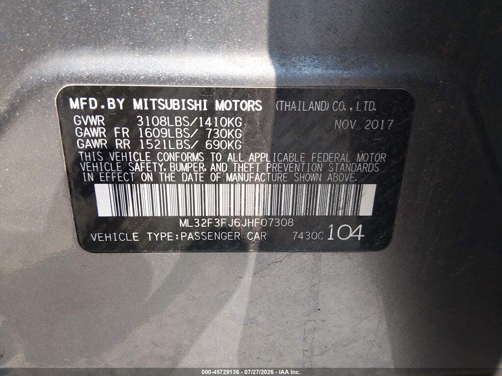 ML32F3FJ6JHF07308 2018 MITSUBISHI MIRAGE G4 photo no. 9