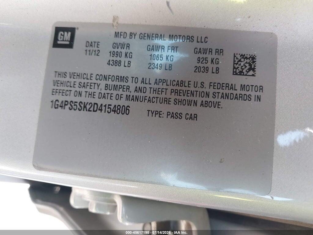 1G4PS5SK2D4154806 2013 BUICK VERANO photo no. 9