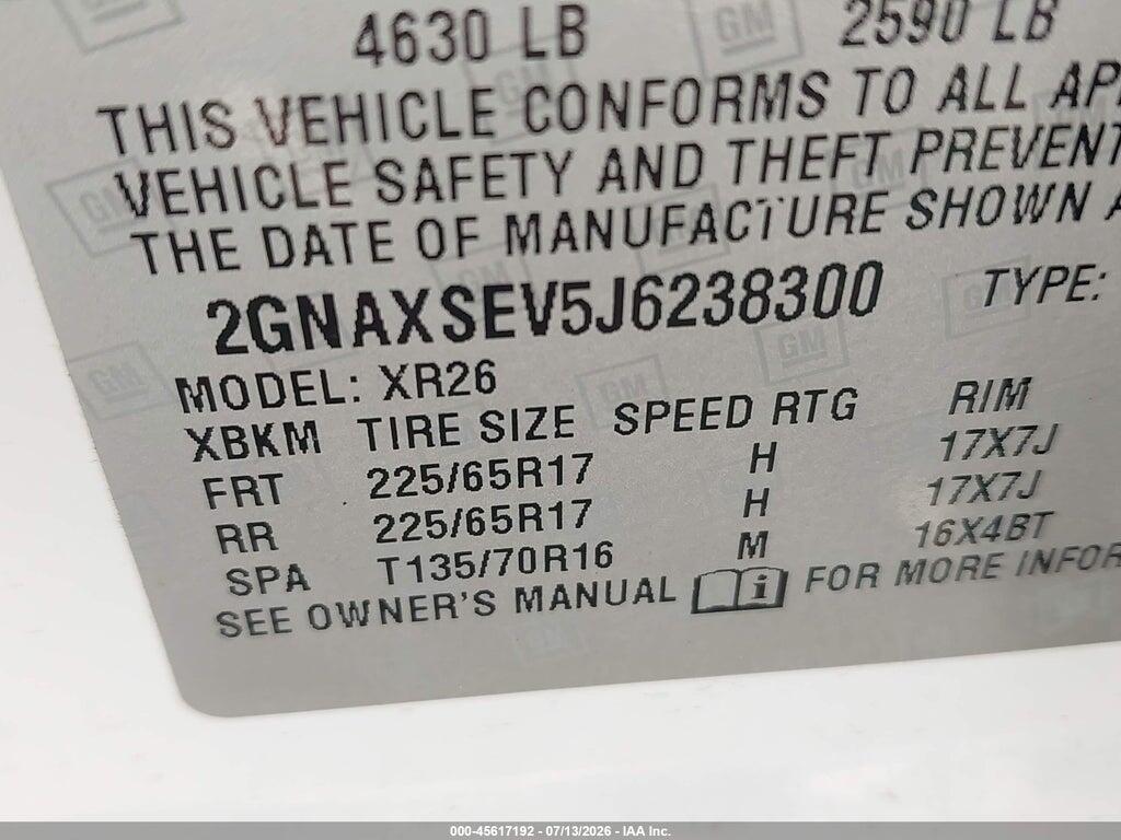 2GNAXSEV5J6238300 2018 CHEVROLET EQUINOX photo no. 9