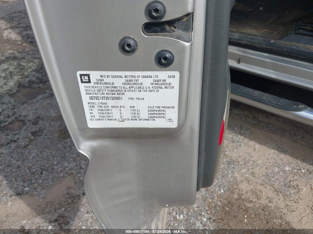 2GTEC13T351329831 2005 GMC SIERRA 1500 photo no. 9