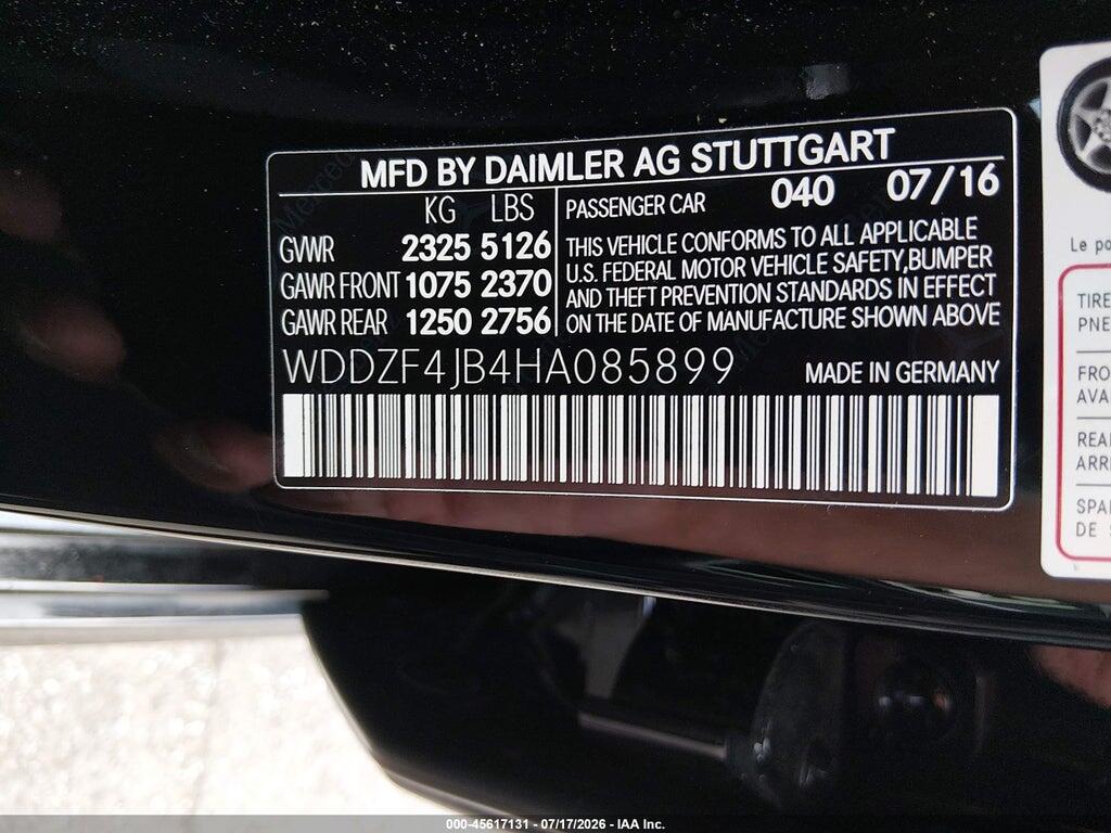 WDDZF4JB4HA085899 2017 MERCEDES-BENZ E 300 photo no. 9