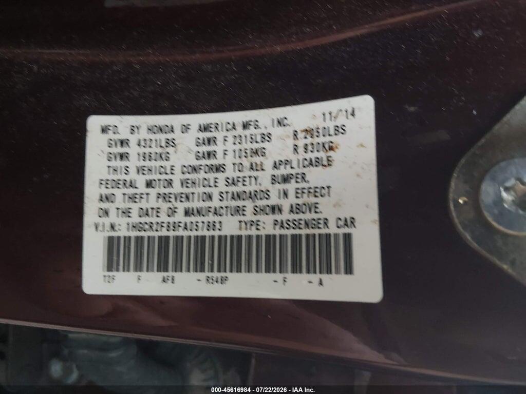 1HGCR2F89FA057863 2015 HONDA ACCORD photo no. 9
