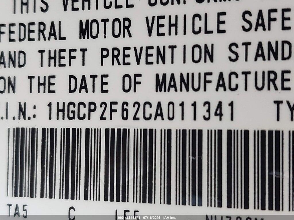 1HGCP2F62CA011341 2012 HONDA ACCORD photo no. 9
