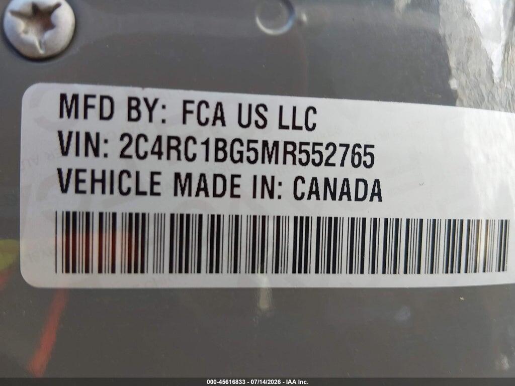 2C4RC1BG5MR552765 2021 CHRYSLER PACIFICA photo no. 9
