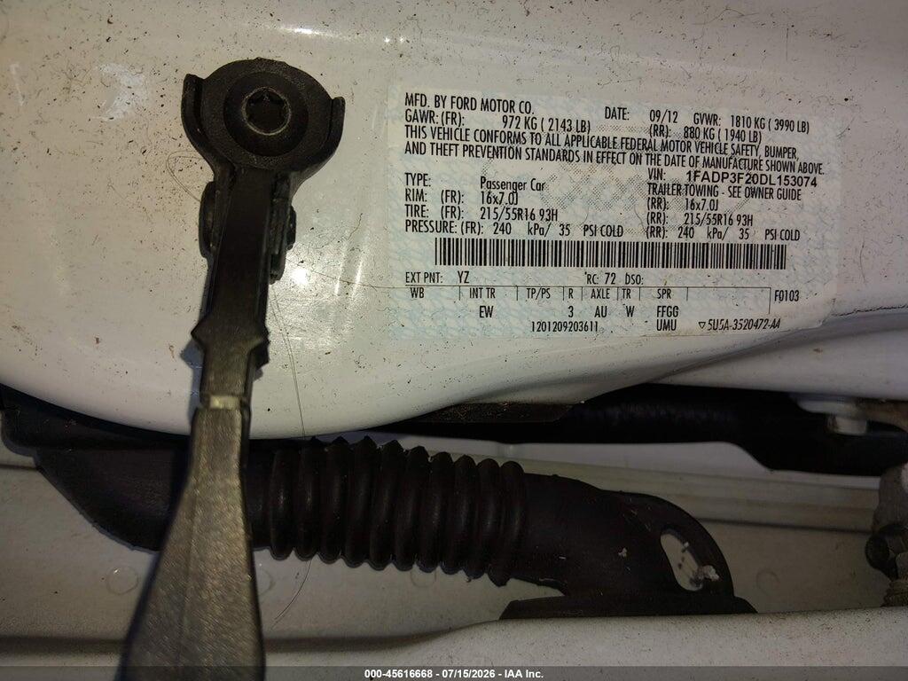 1FADP3F20DL153074 2013 FORD FOCUS photo no. 9