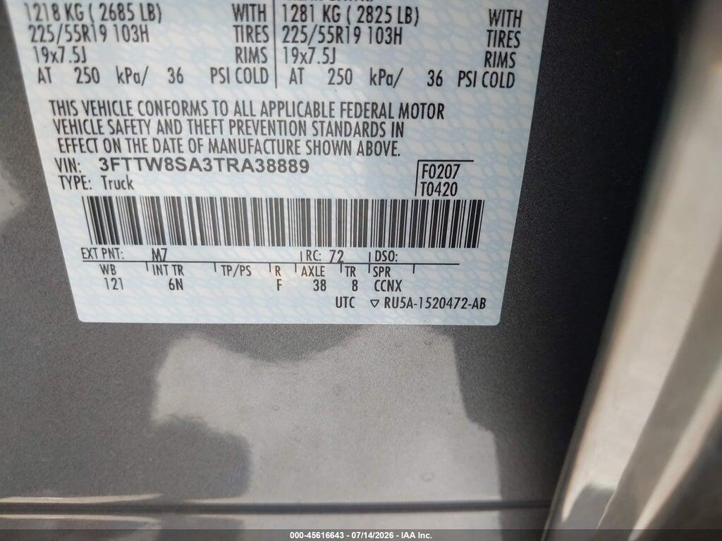 3FTTW8SA3TRA38889 2026 FORD MAVERICK photo no. 9