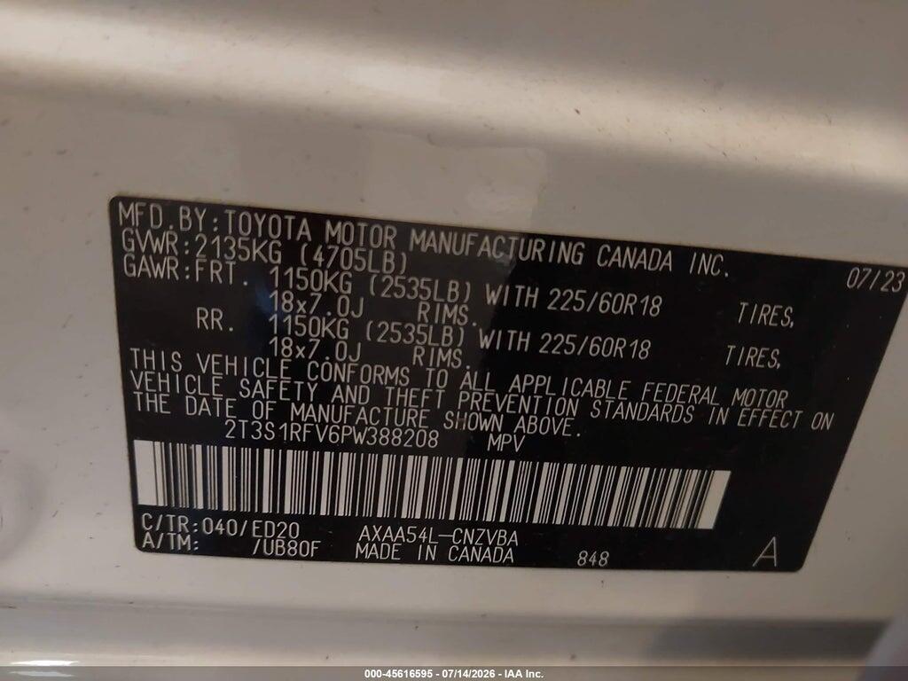 2T3S1RFV6PW388208 2023 TOYOTA RAV4 photo no. 9