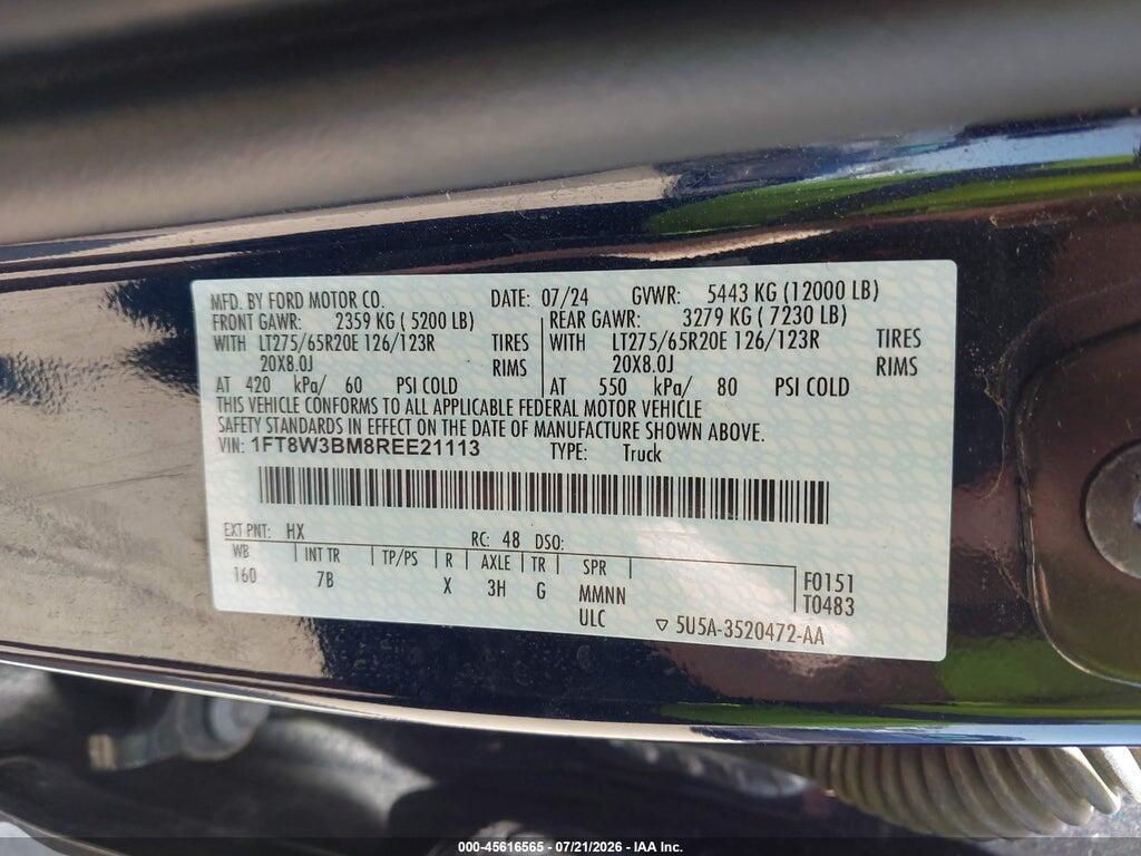 1FT8W3BM8REE21113 2024 FORD F-350 photo no. 9