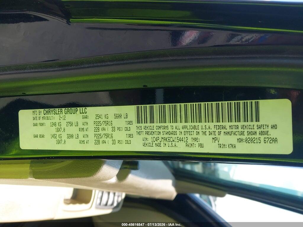 1C4PJMAK6CW154412 2012 JEEP LIBERTY photo no. 9