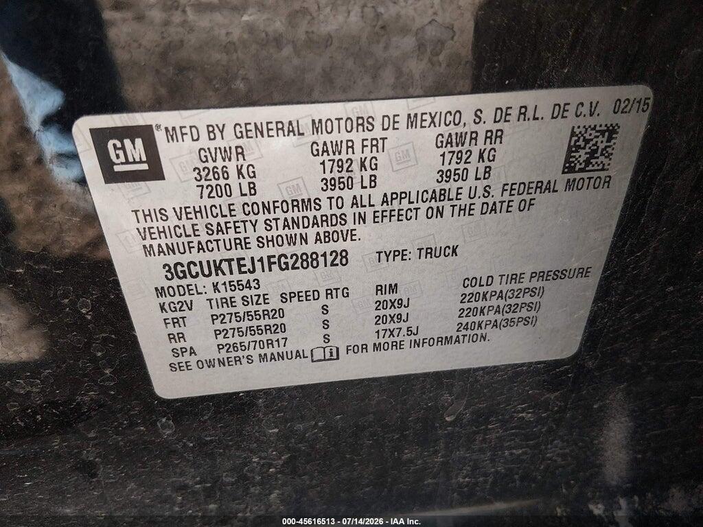 3GCUKTEJ1FG288128 2015 CHEVROLET SILVERADO 1500 photo no. 9