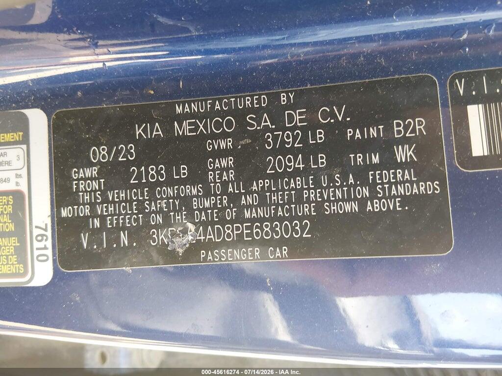 3KPF24AD8PE683032 2023 KIA FORTE photo no. 9