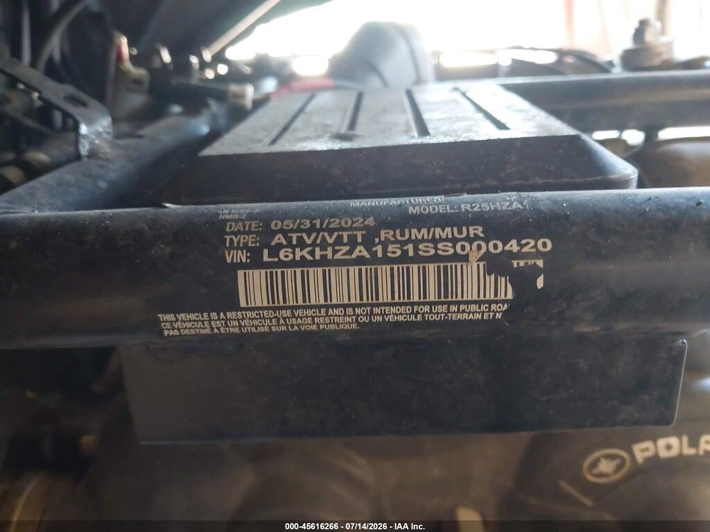 L6KHZA151SS000420 2025 POLARIS RANGER photo no. 10