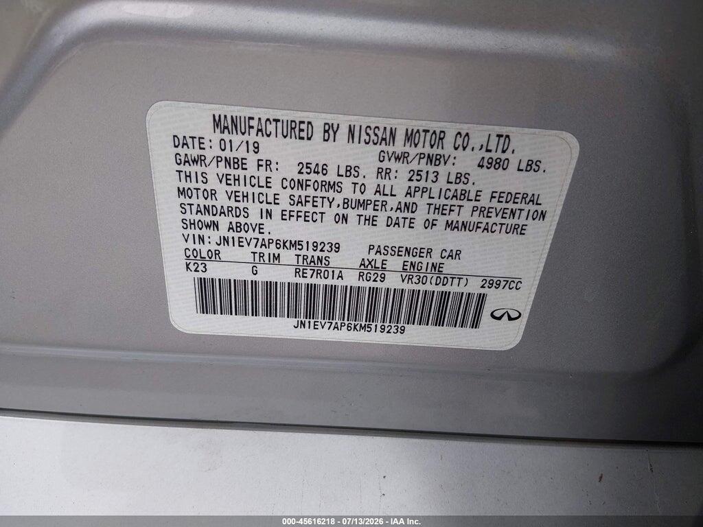 JN1EV7AP6KM519239 2019 INFINITI Q50 photo no. 9