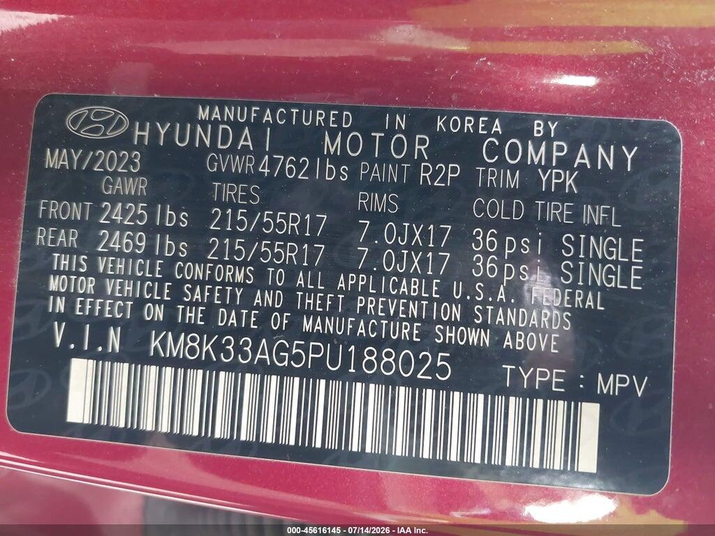KM8K33AG5PU188025 2023 HYUNDAI KONA ELECTRIC photo no. 9